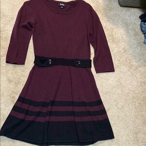 Burgundy and Black Women's Dress